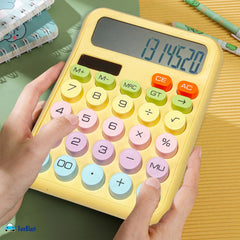 FunBlast Calculator 12 Digit Extra Large 5-inch LCD Display, Big Buttons Easy To Press Use As Office, School & Home Calculators Desktop, 15° Tilt Screen For Kids Calculator (Yellow)