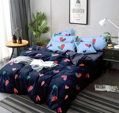 King Size Double Bedsheet With 2 Pillow Cover + Comforter - 90 X 100 Inches, Blue | Suitable For All Weather - Soft To Touch, Light Weight Bedsheet