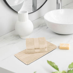 Mytrident Face Towels 600 Gsm | Nectar Soft Collection Wash Towel For Men & Women Face Towels - Chiffon Beige (3 Pcs)