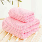 Linear Microfiber Bath Towel & Hand Towel 300 Gsm | Microfiber Bath Towels For Large Size For Men & Women (Pink)