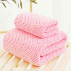 Linear Microfiber Bath Towel & Hand Towel 300 Gsm | Microfiber Bath Towels For Large Size For Men & Women (Pink)
