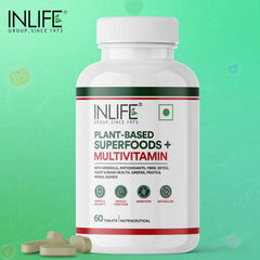 Inlife Plant Based Multivitamin For Men & Women , 75+ Ingredients With Vitamins B12, D3, Superfoods, Greens, Vegetables, Fruits & Herbs For Immuntiy | 60 Tablets , 100gm 0.2lbs
