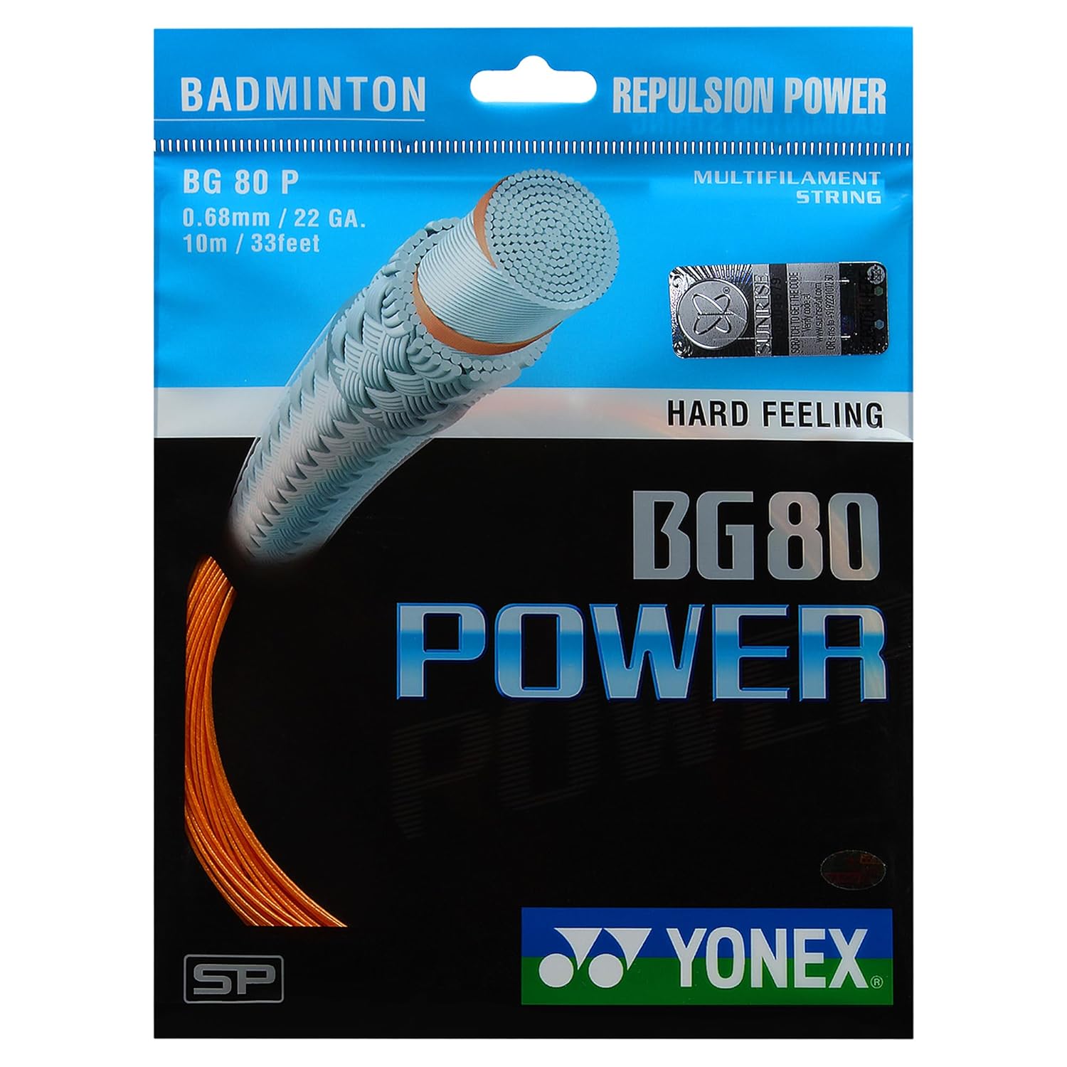 Yonex BG 80 Power Microfiber Badminton String, Colour - Bright Orange Yonex BG 80 Power Microfiber Badminton String, Colour - Bright Orange