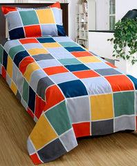 Combo 2 Single Bed With 2 Pillow Covers - 60 X 90 Inches, Multicolor | Premium Cotton Material - Skin Friendly & Long Lasting | Super Soft 300 Thread Count