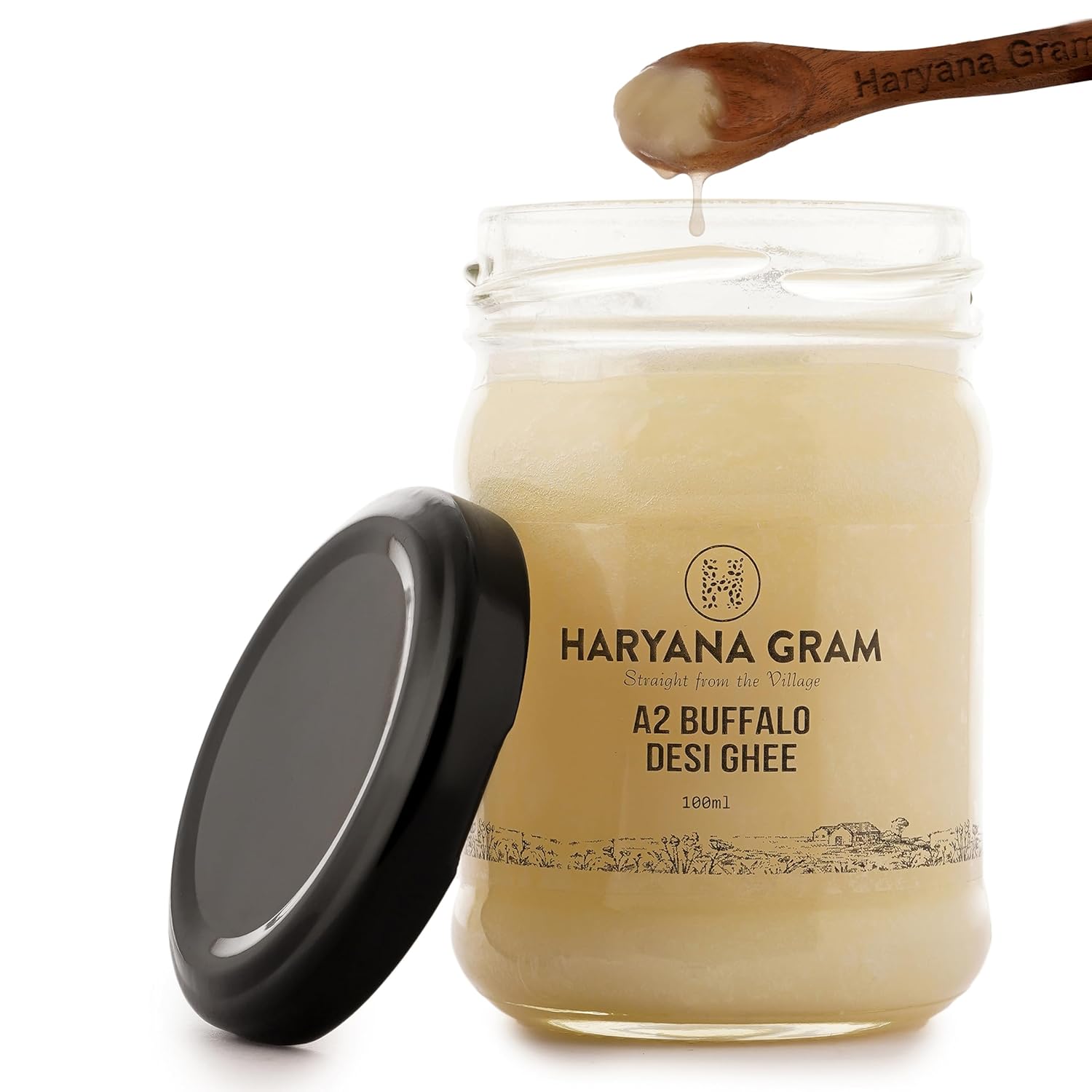 Pure A2 Buffalo Desi Ghee By Haryana Gram | Rich In Vitamin A, D & Minerals Healthy Desi Ghee Good For Bones Health | (100ml) 3.3 Ounce | Jar Pack Pure A2 Buffalo Desi Ghee By Haryana Gram | Rich In Vitamin A, D & Minerals Healthy Desi Ghee Good For Bones Health | (100ml) 3.3 Ounce | Jar Pack