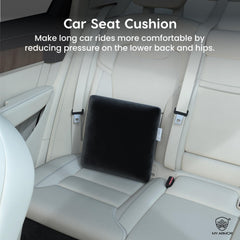 Memory Foam Square Cushion Pillow, For Car, Sofa & Diwan, Bed, Chair, Black - 14 X 14 X 4 Inch | Highly Durable, Hypoallergenic, Breathable, Velvet Cover, Multipurpose Use - Pack Of 2