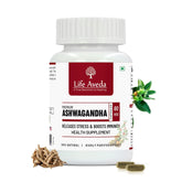 Life Aveda Premium Ashwagandha Extract Capsules Helps To Release Stress, Boosts Immunity & Energy, Promotes Physical, Mental & Emotional Health | 60 Veg Capsules 100gm 0.2lbs