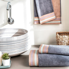 Ddecor Cotton Hand Towel 400gsm (Grey)- Pack Of 2