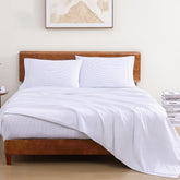 1 Elastic Fitted Bedsheet For Super King Size & 2 Pillow Cover - 72 X 78 Inches, White | Durable & Fade Resistant | Pure Comfort Of Organic Cotton
