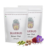 Bluebud Kesar Chai Patti Pack Of 2 X 200gm, 7.05 Ounce Each - 200 Cups | Premium Assam CTC Tea With 100% Natural Spices - Saffron Tea Hand Blended Teas | Homemade Recipe