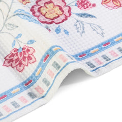 Haus & Kinder Regalia Waffle Bath Towel 400 Gsm | Honeycomb Large Size Bathing Towels | Blossom Whisper White