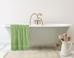 Tiqh 100% Cotton Bath Towel 600 Gsm | Highly Absorbent & Quick Dry Extra Large Bath Towel (Green)