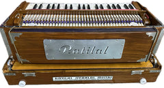 Musical Instrument Harmonium - 9 Stopper, 42 Keys, Double Bellow, Two Reeds (Base- Male) | Teak Wood Harmonium