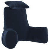 Backrest Pillow For Bed With Detachable Neck Rest & Support Arms, Navy Blue | Soft Reading Pillow, Back Support Wedge Pillow For Working, Seating & Relaxing In Bed, Adjustable Pillow