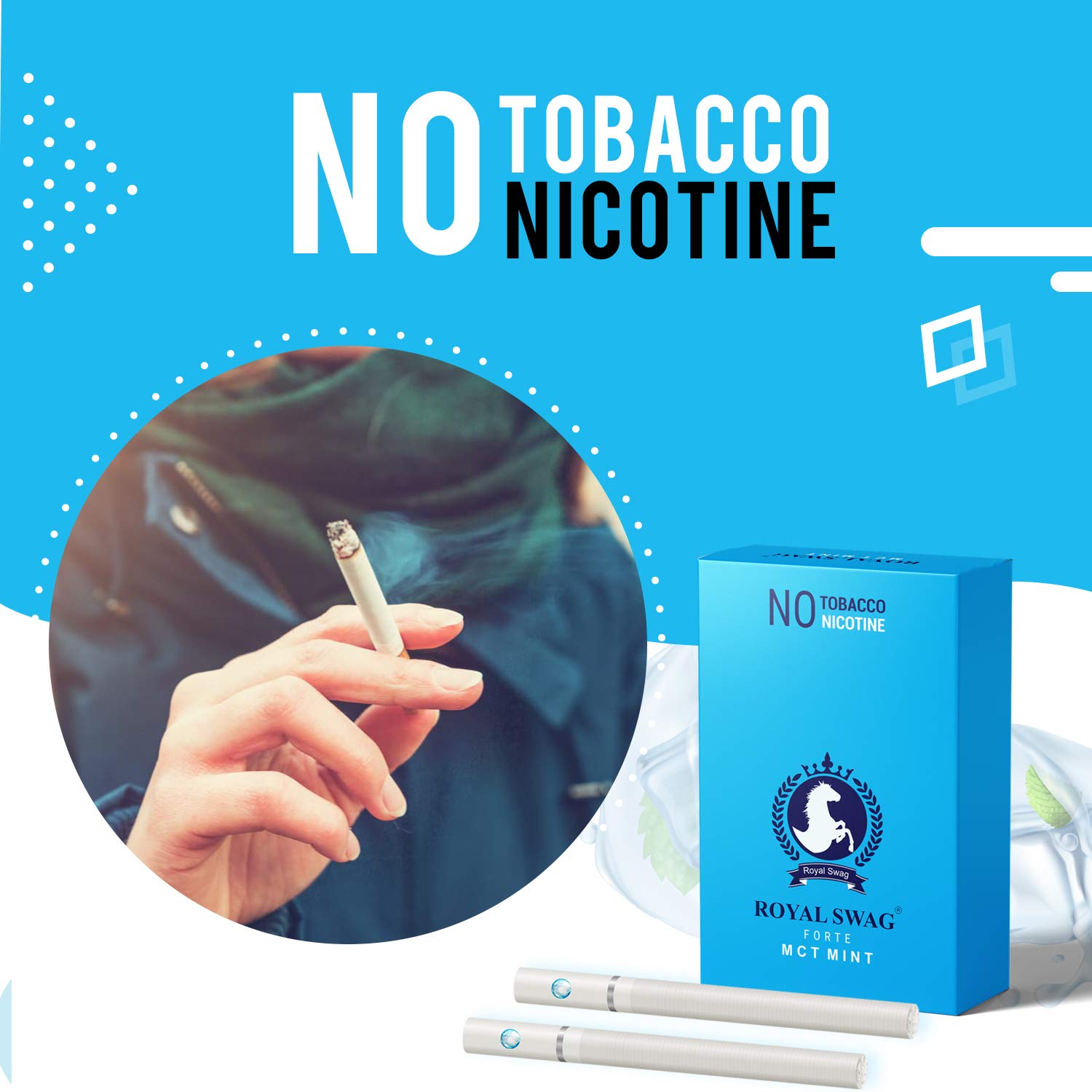 Royal Swag Ayurvedic Herbal Cigarette Frutta, Mint Flavoured 400 Sticks 100% No Nicotine & No Tobacco - Smoking Cessation Non Addictive | Pack Of 400 Royal Swag Ayurvedic Herbal Cigarette Frutta, Mint Flavoured 400 Sticks 100% No Nicotine & No Tobacco - Smoking Cessation Non Addictive | Pack Of 400