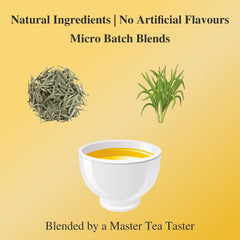 San-Cha Silver Needles Lemongrass White Tea - 75gm, 2.6 Ounce | Relaxing & De-Stress Tea - Low Caffeine, Richest In Antioxidants