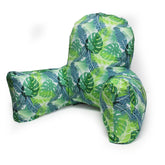Backrest & Reading Pillow, Bed Support Pillow With High Armrests, Green Color - X Large Size | 100% Cotton Removable Cover, Fauna Print | Comfortable Pillow, Velvet Cover - Pack Of 1
