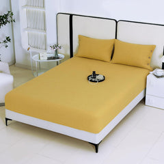 Soft Bedsheet For King Size Bed With 2 Matching Pillow Cover | 98 X 106 Inches, Mustard | Skin-Friendly Touch & Lasting Comfort - Soft & Breathable