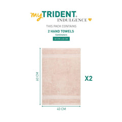 Mytrident Indulgence Collection Hand Towel 400 Gsm | 100% Cotton For Men & Women Hand Towel - Basik Pink (Pack Of 2)