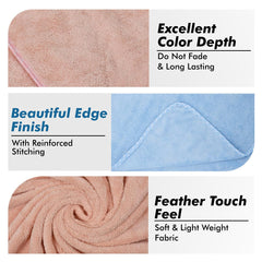 Urbanleaf Microfiber Large Bath Towel Quick Dry Super Absorbent Bath Towel | Towel For Bath, Travel, Gym, Beach, Pool & Yoga (Peach & Blue)
