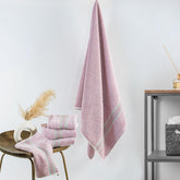 Spread Spain Water & Soil Bath Towel 550 Gsm | Luxurious Blend Of Cotton & Bamboo Fiber Bath Towel Ultra-Absorbent, Quick-Drying & Skin-Friendly (Pink)