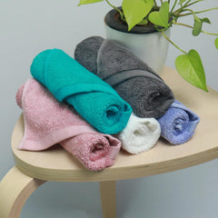 Heelium Bamboo Face Towel 800 Gsm | Ultra Absorbent & Odour-Free 3x Softer Than Cotton Towels | Pack Of 5 (Peach, Teal, Grey, Iris & White)
