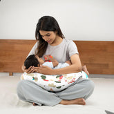 Nursing Pillow With Cape For Breastfeeding & Baby Care, Feeding Pillow - White | 5 In 1 Multipurpose Feeding Pillow With 100% Cotton Removable Cover | Super Soft & Machine Washable