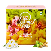 Tea Culture Of The World Sweet Sleep Herbal Tea - 16 Tea Bags | Soothing Sleep Tea For Stress & Anxiety - Made With Chamomile, Lavender, Hop Flower & Oat Straw | Medium Caffeine