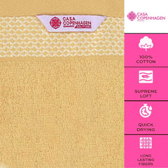 Casa Copenhagen Egyptian Cotton Solitaire Hand Towel 740 Gsm (Beige)- Pack Of 6