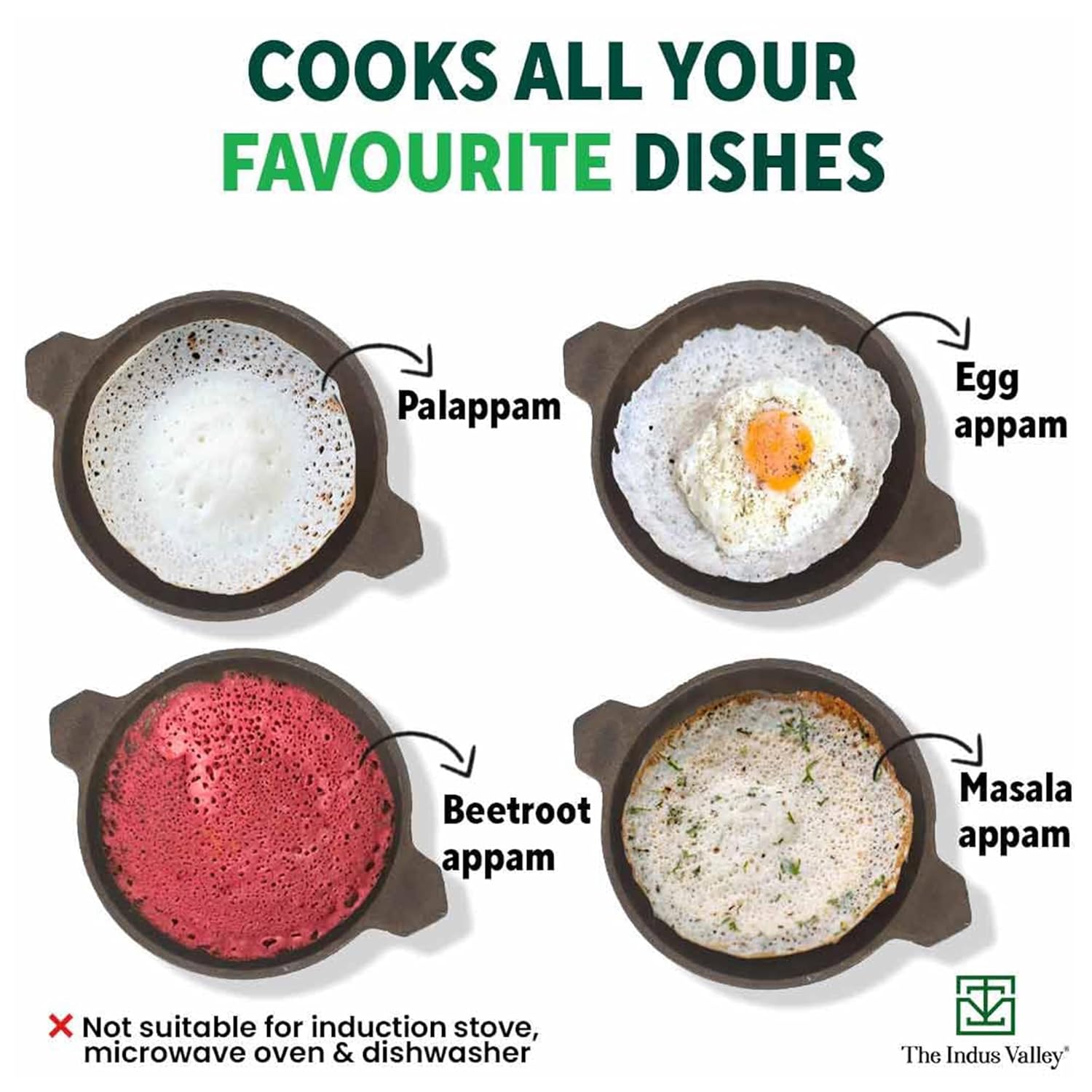 Super Smooth Black Cast Iron Appam Pan - 22 Cm, 8.7 Inch, 0.5 Liter, 1.7 Kg | Gas Compatible, Nonstick Pre-Seasoned Appam Pan, 100% Pure & Toxin-Free, No Chemical Coating Super Smooth Black Cast Iron Appam Pan - 22 Cm, 8.7 Inch, 0.5 Liter, 1.7 Kg | Gas Compatible, Nonstick Pre-Seasoned Appam Pan, 100% Pure & Toxin-Free, No Chemical Coating