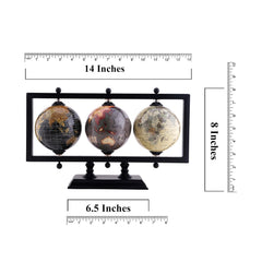 Globe For Office Table Rotating World Map For Kids Room Office Decor, 4 - Inch Diameter Globes With Black Metal Stand For Study Table (Black Rectangle Frame) Pack Of 1