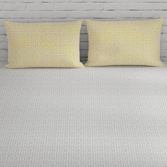 Cotton Bedsheet For King Size With 2 Pillow Covers - 108 X 108 Inches, Grey & Yellow | Soft & Comfortable Feel To Your Skin
