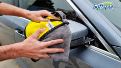Softspun Microfiber Cloth Towel 1500 Gsm | Extra Thick Microfiber Cleaning Cloths Perfect For Bike, Auto, Cars Both Interior & Exterior (Multicolour)- Pack Of 4