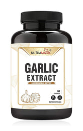 Nutramagik Garlic Extract For Balance Cholesterol Level, Support Heart Health, Relieves Gas, Improves Digestion & Helps In Heal Stomach Problems | 60 Capsules 100gm 0.2lbs