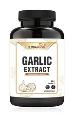 Nutramagik Garlic Extract For Balance Cholesterol Level, Support Heart Health, Relieves Gas, Improves Digestion & Helps In Heal Stomach Problems | 60 Capsules 100gm 0.2lbs