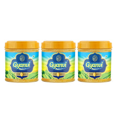 Pure Organic Desi Ghee By Gyanvi | High In Nutritious & Healthy Pure Desi Ghee For Used For Baking | 300ml (100ml * 3) 10.1 Ounce | Plastic Bottle