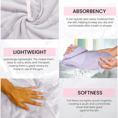Enrich Homes Bath Towels 550 Gsm | For Women Large Size Absorbent Microfiber Bath Towel 2x Softer Than Cotton Towels (Light Lavender)