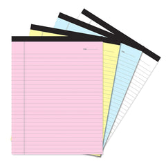 Office Notepads, A4 Size 275 X 205 Mm Legal/Wide Ruled, Colours Writing Office & Memo Pads, 4Pcs