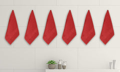 Ksc Shop Royal Cotton Hand Towels 900 Gsm (Maroon Red) - Set Of 6