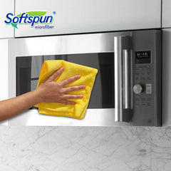 Softspun Microfiber Cloth 340gsm | Super Soft Absorbent Cleaning Towels Cleans & Polishes Everything In Your Home (Pack Of 5)- Yellow