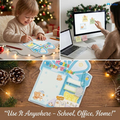 Christmas Sticky Notes - 30 Small Sticky, 30 Medium Sticky | Stationery Gift For Student - Blue