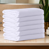 Kuber Industries Cotton Bath Towels 480 Gsm | Super Soft Swimming & Bathing Towel Travel Cotton Towel & Gamcha - White (Pack Of 6)