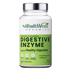 Health Veda Organics Digestive Enzyme Capsules For Better Digestive Function, Healthy Gut & Health Management, For Men & Women | 60 Veg Capsules, 100gm 0.2lbs