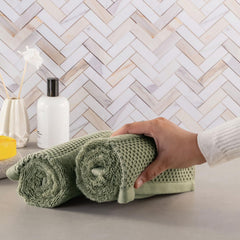 Spread Spain Hand Towels 500 Gsm | Micro Modal Large Size Highly Absorbent Soft Quick Dry Hand Towel (Green) - 2 Pcs