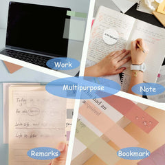 50 Sheets Transparent Sticky Notes Pad With Sticky Tabs | Book Tabs For Office School Message