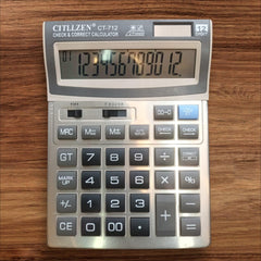 Citllzen-Electronic Calculator 12-Digit Big Display |112 Steps Check Correct - Batteries And Solar Power