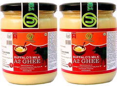 Premium Buffalo' S Milk A2 Ghee By Yugmantra Organic Foods | Natural & Healthy Cultured Desi Ghee Perfect For Weight Management | 1 Litre (500ml * 2) 33.8 Ounce | Jar Pack