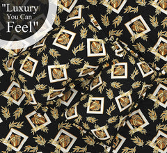 Cotton Elastic Fitted Bedsheets With 2 Pillow Covers Double Bed All Around Elastic Sheet Leaf Print | 72 X 78 +10 Inches, Black-Breathable & Skin-Friendly Bedsheet