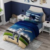 Cotton Bedsheet For Single Bed With 1 Pillow Cover | 59 X 87 Inches, Blue - Light Weight & Breathable, All Season Comfort Single Bedsheet