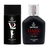 John Phillips V2 50ml 1.6 Fl.oz. & Dark Code 60ml 2 Fl.oz. Eau De Parfum For Men & Women | Pack Of 2